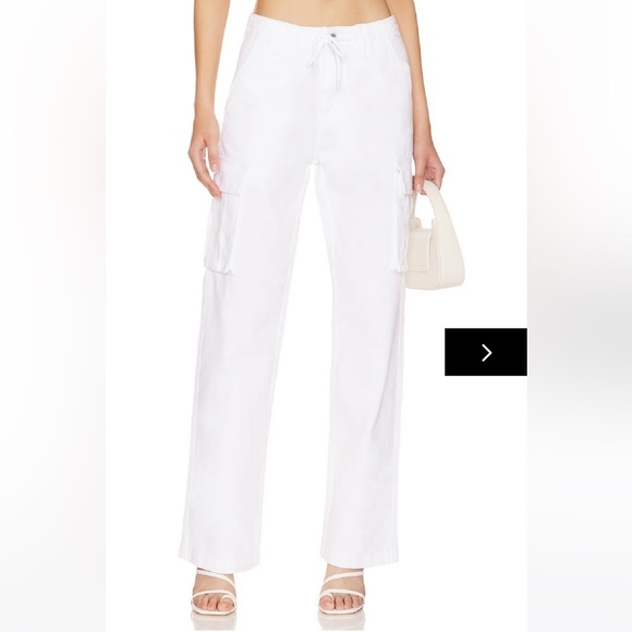Superdown Bobbi Wide Leg Cargo Pants in White - Size Large - Picture 2 of 12